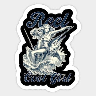 reel cool girl, pin up girl Sticker